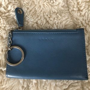 Blue Coach Coin Purse Keychain